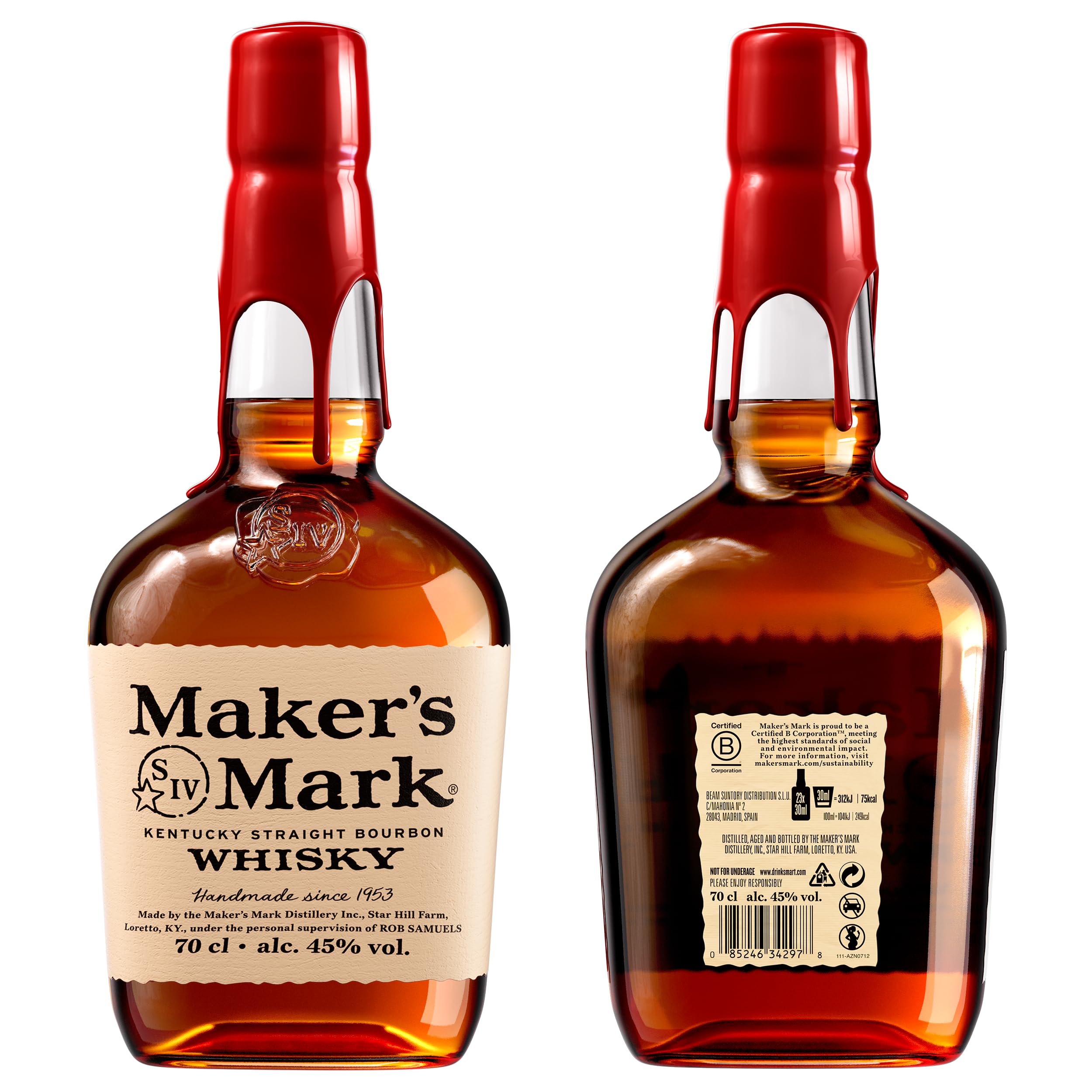 Maker's Mark | handgemachter Kentucky Straight Bourbon Whisky | weicher und vollmundiger Geschmack | 45% Vol | 700ml Einzelflasche 2
