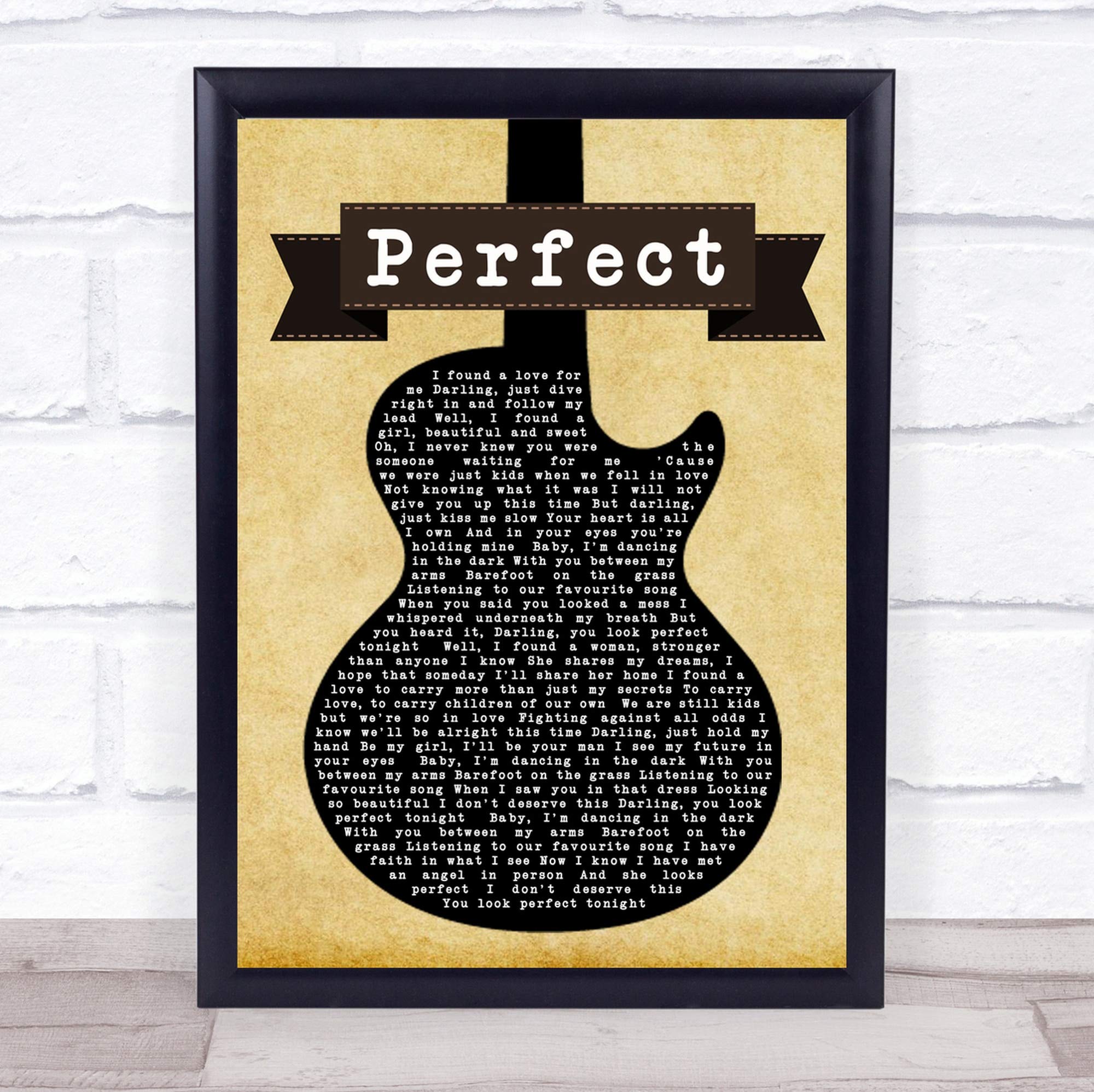 TOLAKA STORE #Ed #Sheeran #Perfect Black Guitar Song Lyric Quote Print Poster Wall Art Home Decor Gi