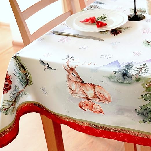 Amazon Com Sale Non Iron Stain Resistant Christmas Table Cloth