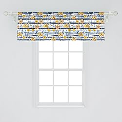 Ambesonne Floral Window Valance Pack of 2, Summer