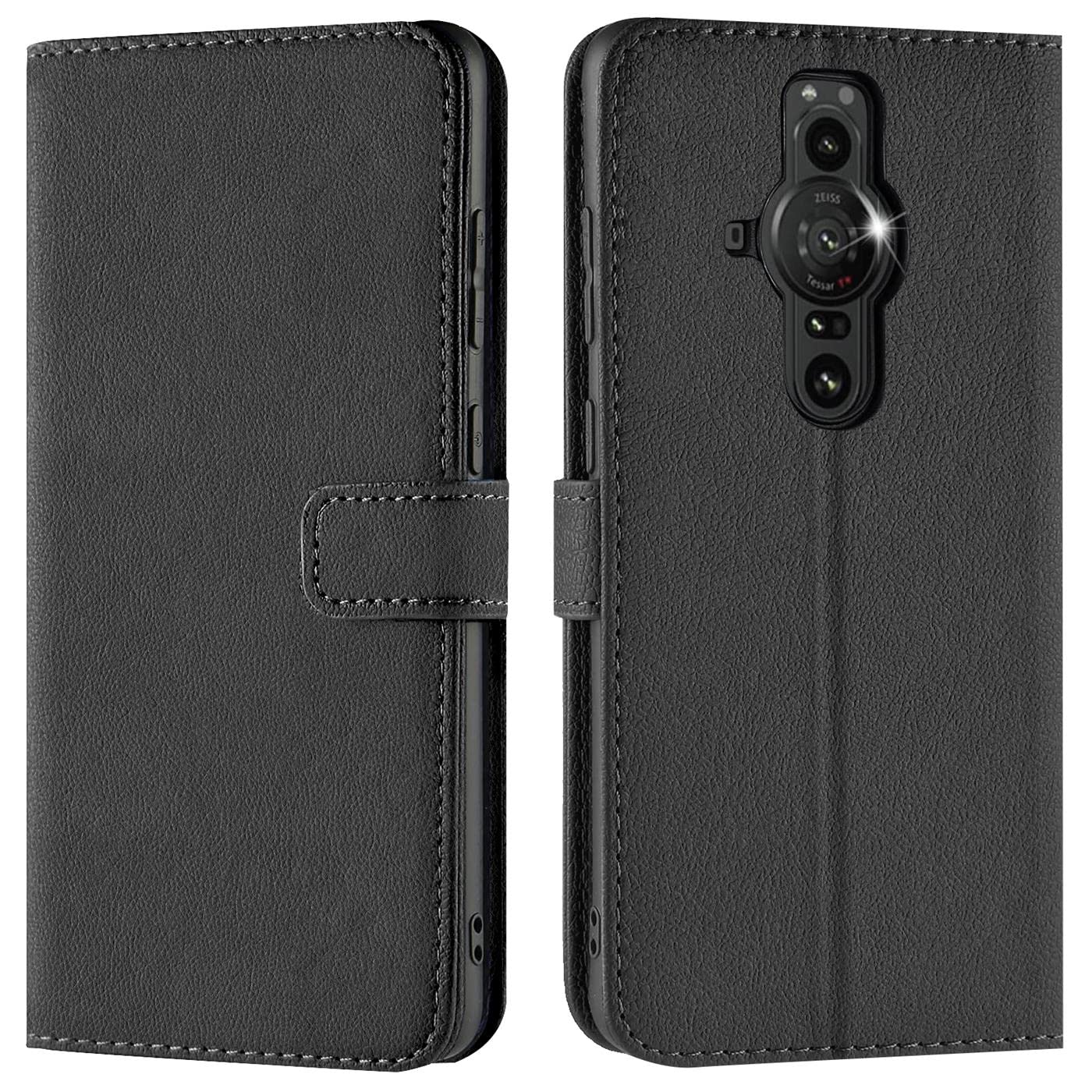 Verco Wallet Case for Sony Xperia PRO-I Book Cover with Magnetic Closure compatible with Sony Xperia PRO-I Flip Case with Card Slots Faux Leather - Black