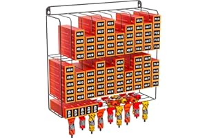 yeshine Large Hair Color Organizer, Hair Color Metal Rack, 2 Tiers Color Storage for Salon, Hair Color Tube Storage Rack, Wall Mount Hair Color Holder Organizer, Color Rack for Hair Salon Black