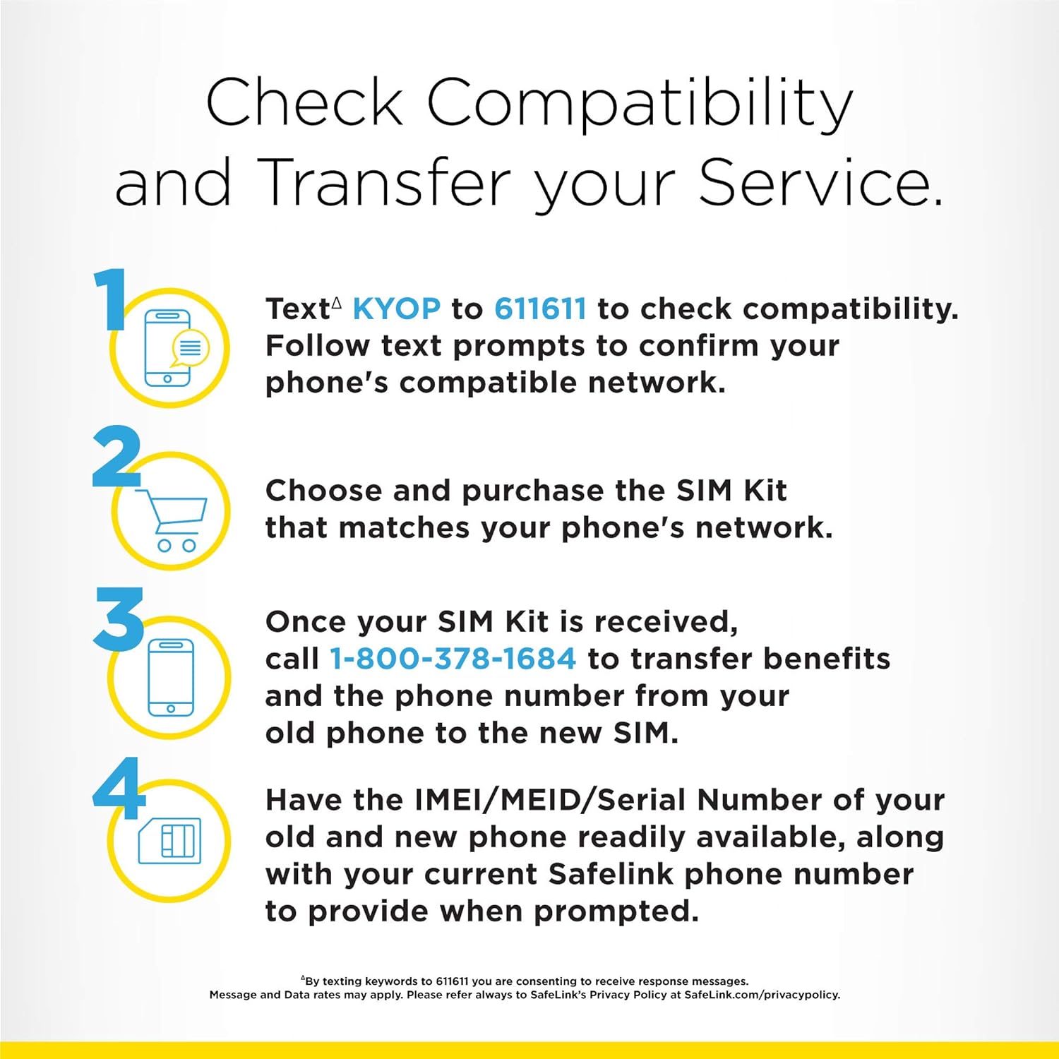 SafeLink Keep Your Own Phone SIM Kit - T-Mobile Compatible - Existing Service Required