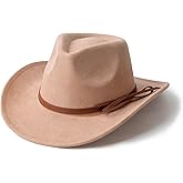 EOGIMI Suede Cowboy Hat for Women and Men Classic Western Cowboy Hats with Wide Brim