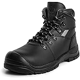 KAM-LITE Steel Toe Work Boots for Men – Waterproof Leather, Slip Resistant, Shock Absorbing, Breathable Safety Boots for Construction, Industrial, Warehouse Use