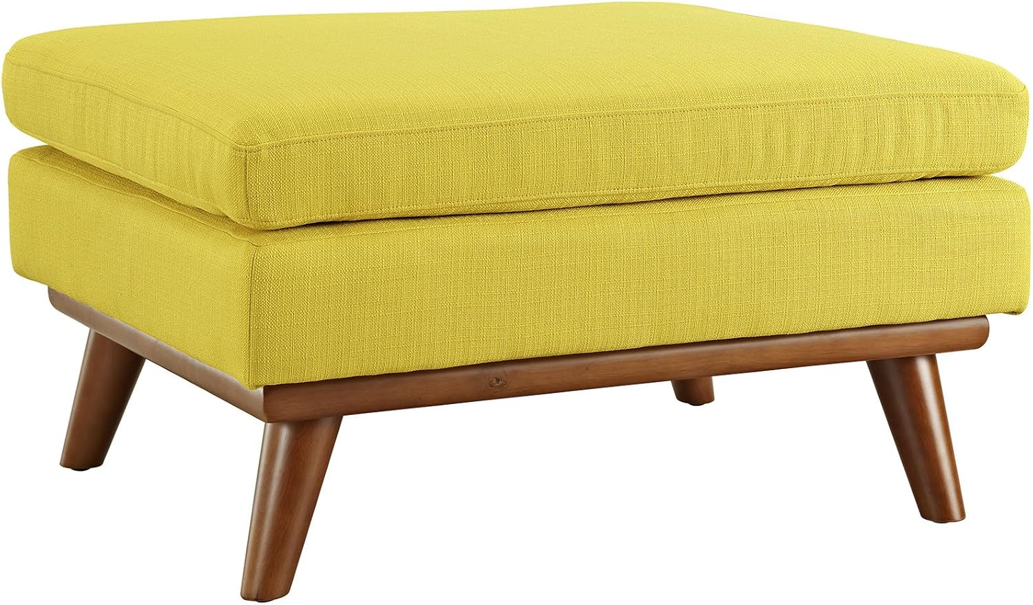 Modway Engage Mid-Century Modern Upholstered Fabric Ottoman in Sunny