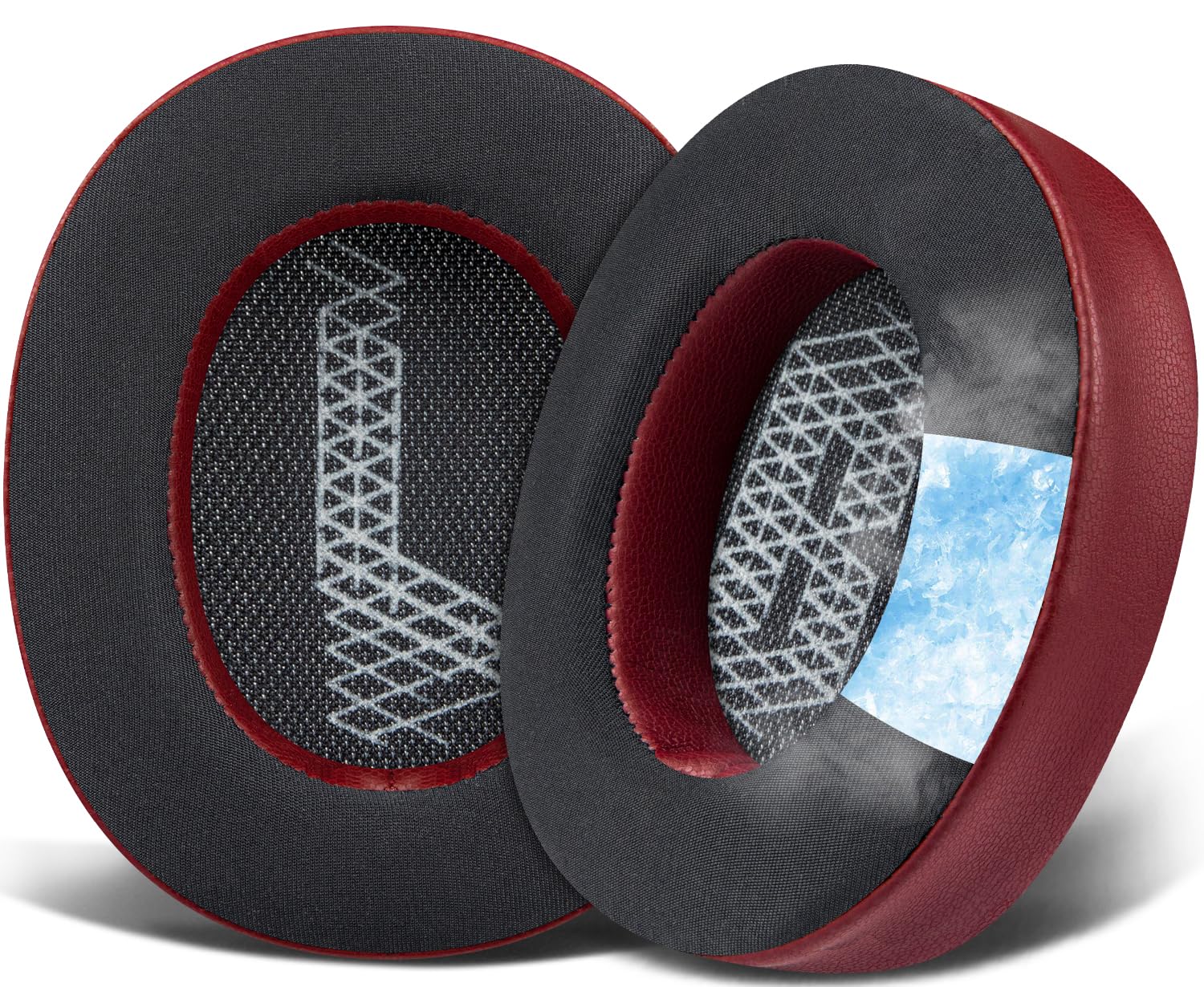 SOULWIT Cooling Gel Replacement Ear Pads for JBL Live 500BT/Live 500 BT Around-Ear Wireless Headphone, Earpads Cushions with Noise Isolation Foam - Burgundy