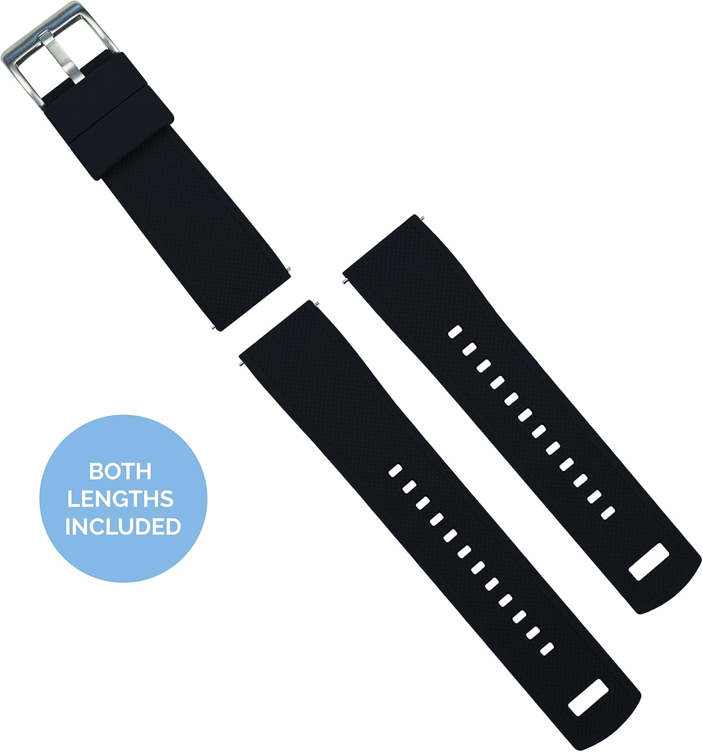 22mm Black - Barton Elite Silicone Watch Bands - Quick Release - Choose Strap Color & Width: Watches
