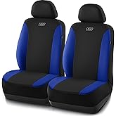 Skechers Seat Covers, Premium Breathable Polyester Car Seat Covers, Car Seat Covers Front Seats Airbag Compatible, Automotive Comfort for Most Cars, Vans, Trucks, SUVs (Two Front, Blue)