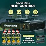 Green Haven Portable Camping Stove 2100W with Case and 8 Gas Canister view 3