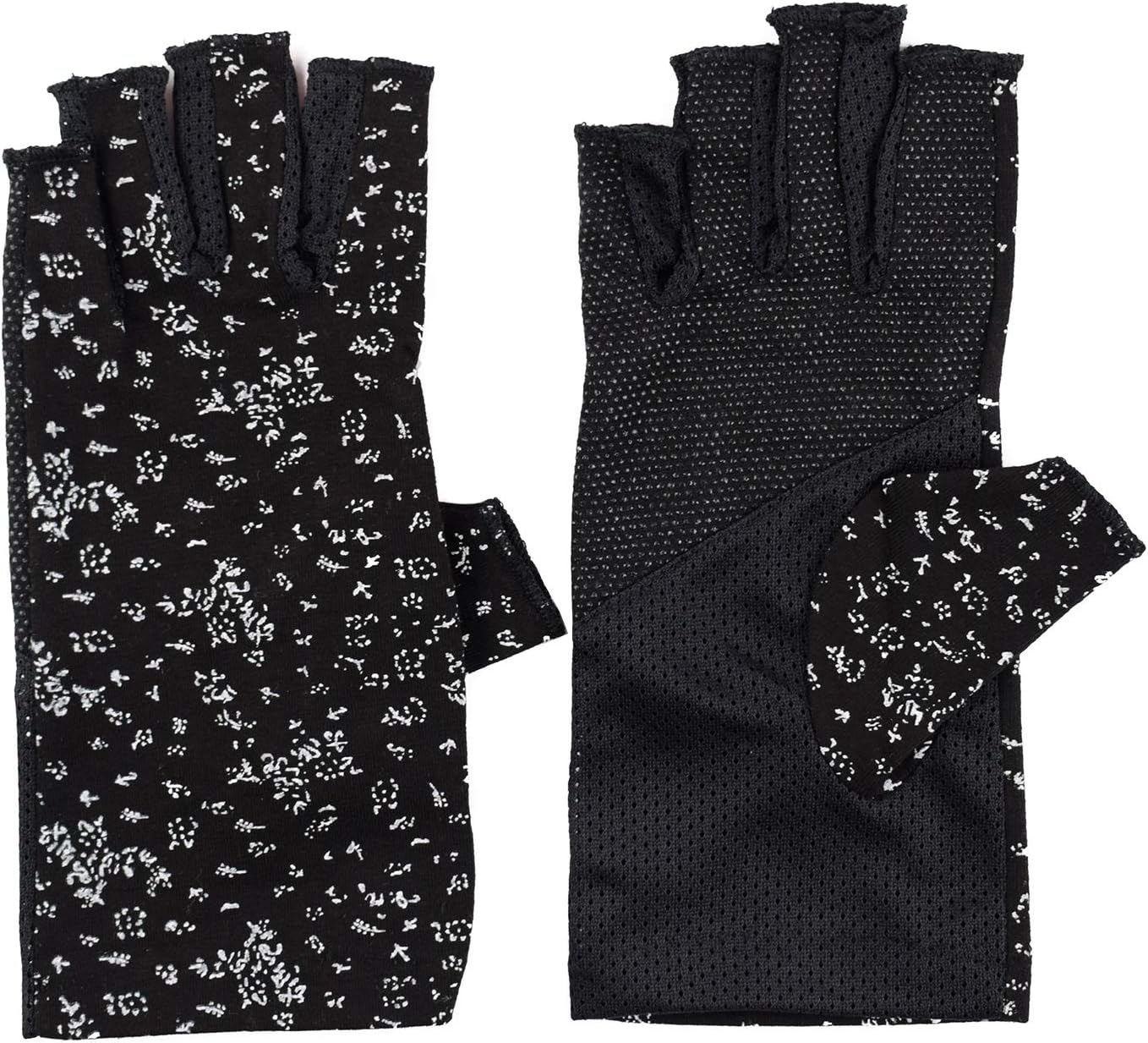 Womens Sunblock Fingerless Gloves Summer UV Protection Driving Cotton Gloves