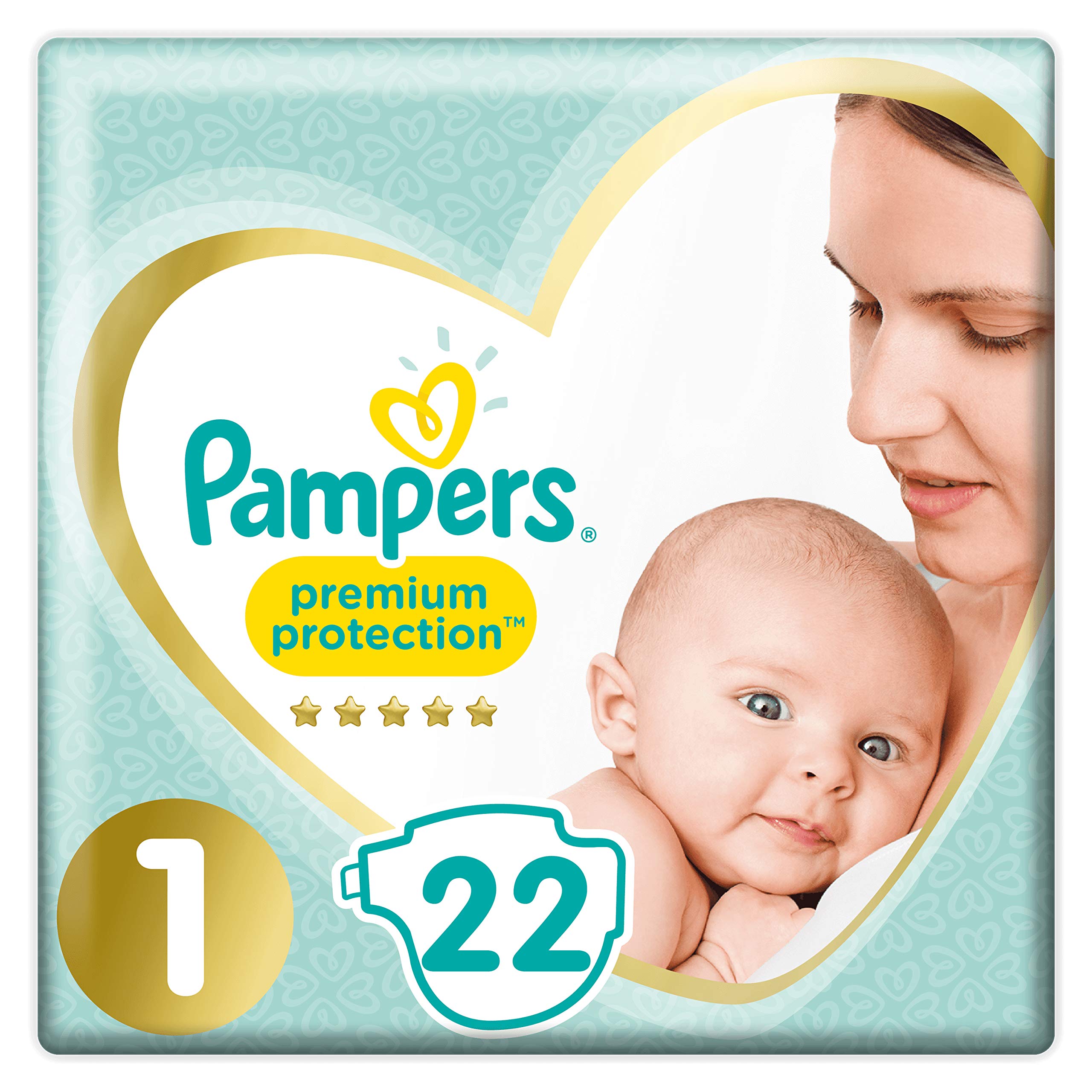 Pampers New Baby Couches Taille 1 2-5 Kg, 22 couches