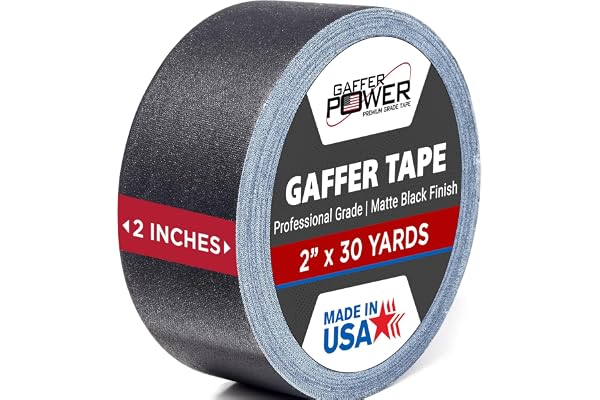 Gaffer Power Real USA Professional Grade Gaffer Tape, Made in The USA, Heavy Duty Gaffers Tape, Non-Reflective, Multipurpose.