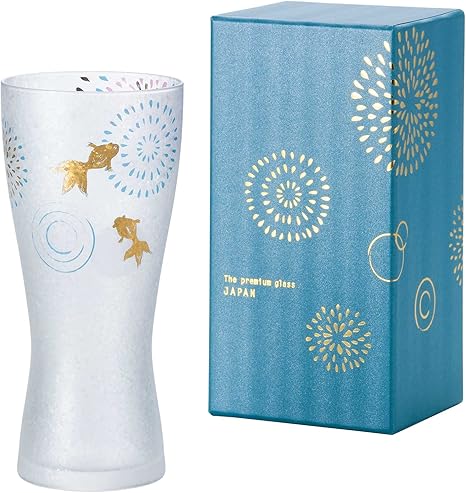 Amazon アデリア ビールグラス ブルー 310ml プレミアムニッポンテイスト金魚花火 ビアグラス 泡づくり機能付 ギフト箱入 日本製 6685 ロックグラス オンライン通販
