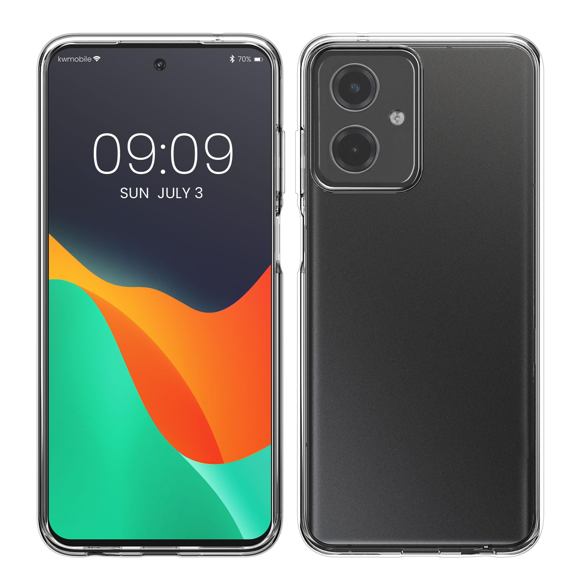 kwmobile Case Compatible with Motorola Moto G64 5G - Clear Case Soft Slim Flexible Protective TPU Phone Cover - Transparent