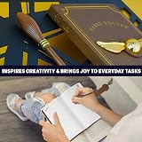 Harry Potter A5 Notebook Gift Set with Pen Faux Leather Diary Brown Wand Pen view 3