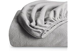 Bare Home Super Soft Fleece Fitted Sheet - Twin Size - Extra Plush Polar Fleece, No-Pilling - Deep Pocket - All Season Cozy Warmth (Twin, Light Grey)