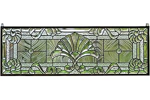 TOMENGBEIAABBCC TMI ART PANEL 36 x 12 Stunning Handcrafted All Clear Stained Glass Beveled Window Panel (TMM18)