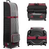 Golf Travel Bag Foldable, 1680D Oxford Fabric Padded Protect Golf Clubs | Molded Storage Pocket Durable Hard Base with 6 Wheels Travel Golf Case for Airlines Easy to Maneuver