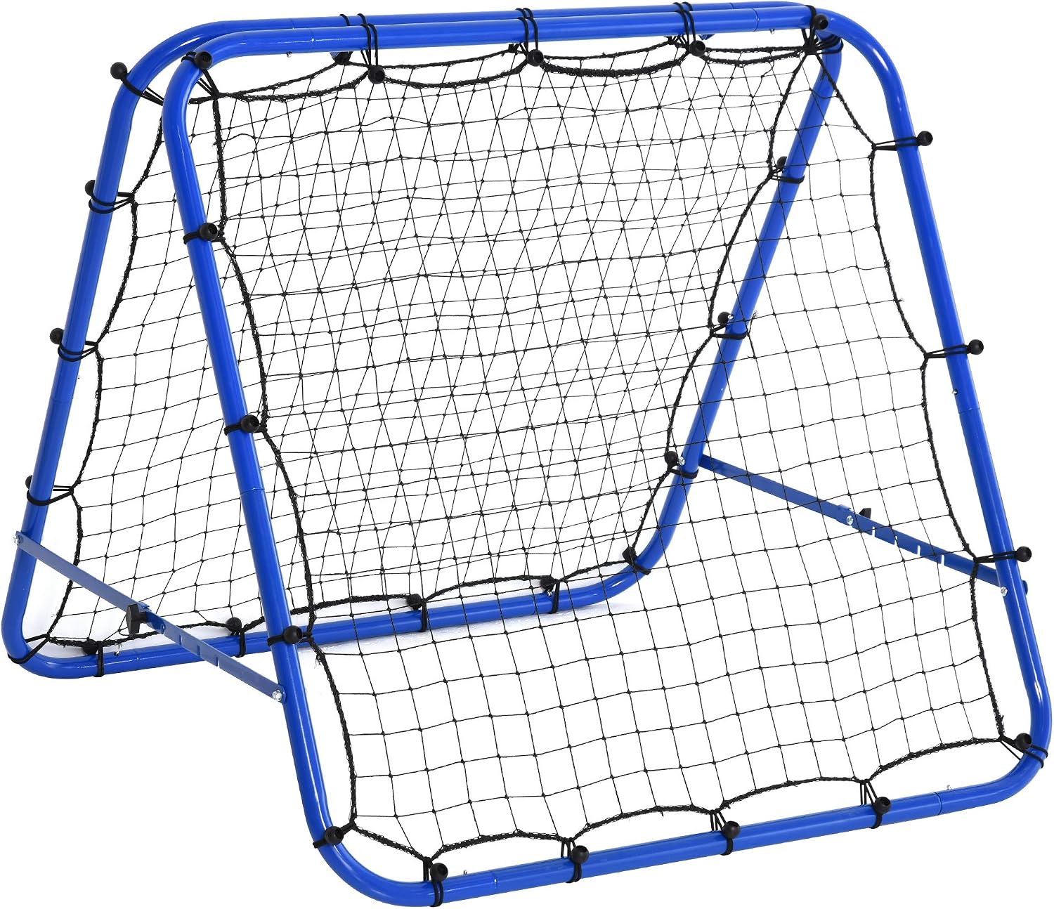 HOMCOM Double-Sided Football Rebounder Net, Football Rebound Net Target Goal with Five Adjustable Angles, Blue