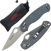 Ganzo G729-GY Folding Pocket Knife 440C Stainless Steel Blade Ergonomic G10 Anti-Slip Handle with Clip Hunting Fishing Camping Folder Axis Lock Outdoor EDC Knife (Grey)