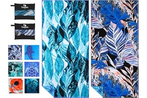 YONGOES 2 Pack Microfiber Lightweight Thin Beach Towel Sand Free Quick Dry Super Absorbent Large Towels for Swimming Pool Yoga Gym Travel Vacation Beach Accessories Essentials for Adults