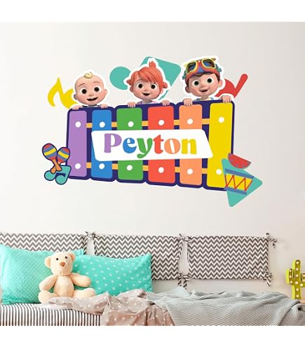 Custom Name CoComelon Friends Wall Decal - Personalized Kids Room Decor, Multiple Sizes & Colors