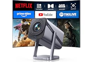 Smart Projector[20W Dolby Audio] Portable Projector with WiFi 6 & Two-Way Bluetooth, 360°Rotation iWIMIUS S29 Native 1080P 60