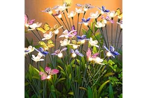 FENSAN Solar Garden Lights,4packs-32LED Outdoor Solar Powered Decor for Yard, Patio, Pathway, IP65 Waterproof Butterfly Lights