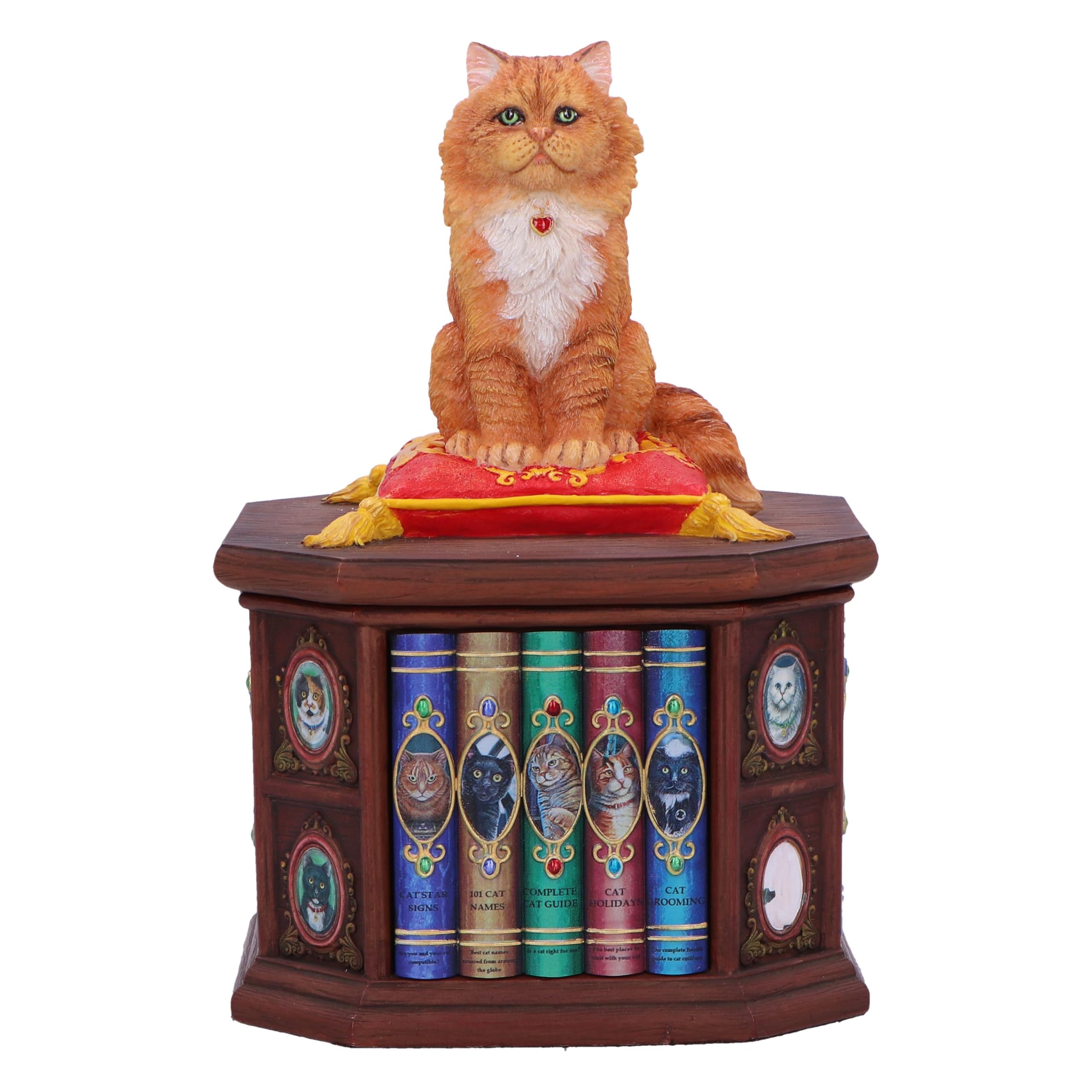 Nemesis Now Lisa Parker Mad About Cats Box 16.5cm, Resin, Lisa Parker Cat Trinket Box, Ginger Cat Home Decor, Cat Box For Storing Small Accessories, Cast in the Finest Resin, Expertly Hand-Painted