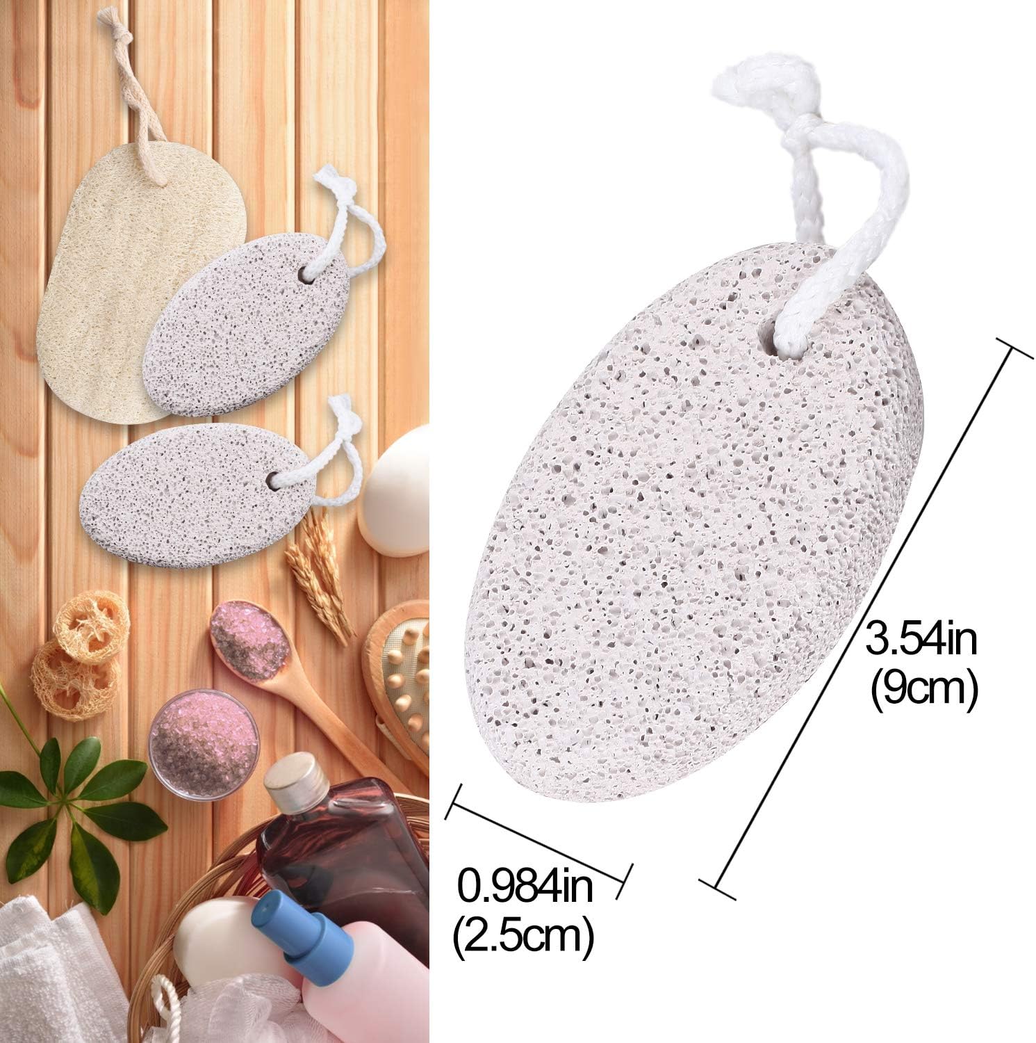 Natural Pumice Stone for Feet,2 Pack White Foot Pumice Stone for Feet