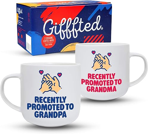 Idee Regalo Natale Nonni.Gifffted Tazze Coppia Da Caffe Per Nuovi Nonni Regali Per Le Coppie Colazione Idee Regalo San Valentino Per Nonna E Nonno Anniversario Natale 380 Ml Tazza V3 Amazon It Casa E Cucina