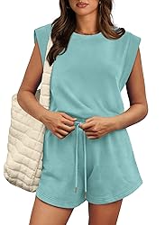 OFEEFAN Womens Rompers Cute Cap Sleeve Plain Summer