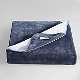 Calvin Klein - Throw Blanket, Reversible Premium Plush Bedding with Whipstitch Detailing, Practical Luxury Bedding Essentials (Modern Reversible Solid Blue, 50 x 70)
