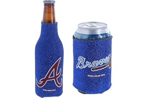 KOLDER MLB Baseball Team Logo Womens Glitter Bottle & Can Cooler Set 12oz Neoprene Beverage Drink Holder Sleeve