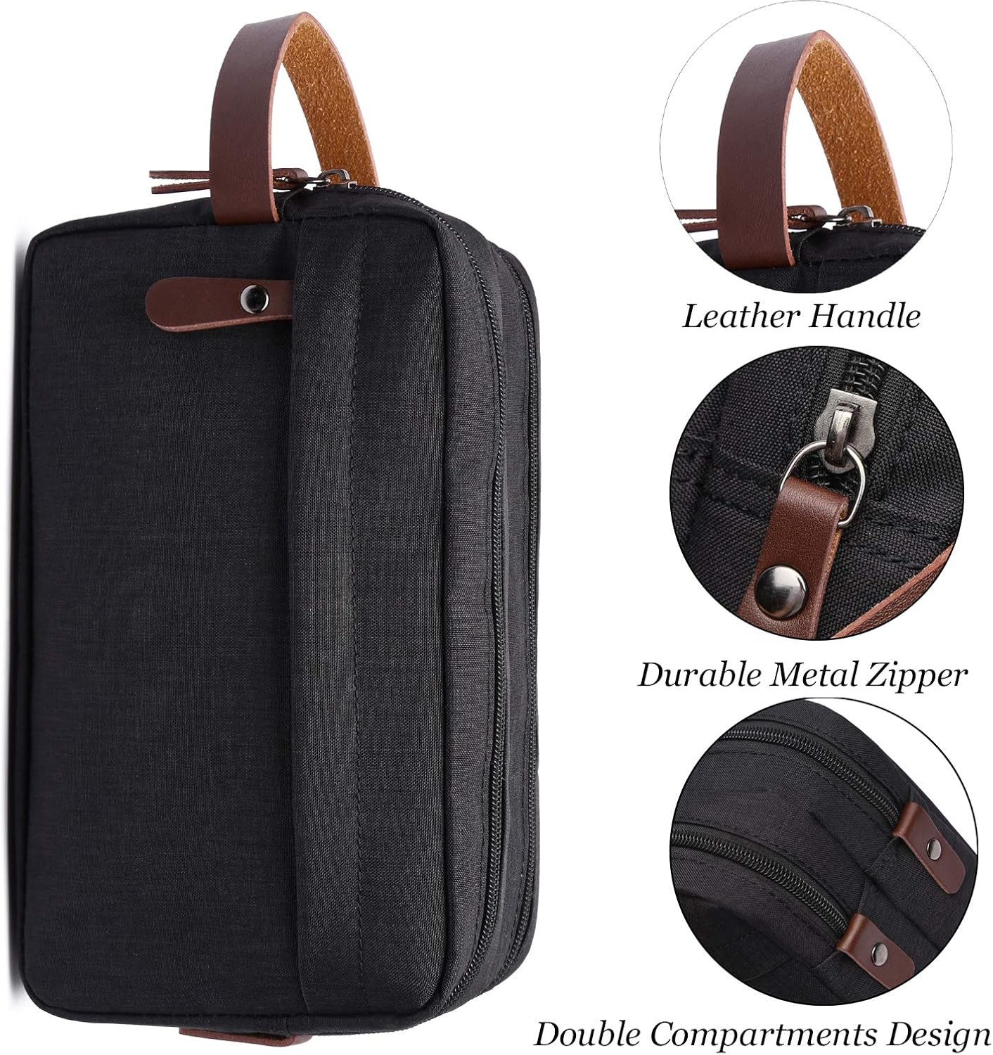 Men's Toiletry Bag Travel Dopp Kit Bathroom Shaving Organizer for Toiletries(Black): Clothing
