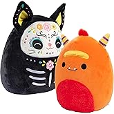 Squishmallows 10" Monster & 12" Cat 2-Squish Value Pack - Get Two Jumbo Official Jazwares Plush for Less - Soft & Squishy Stuffed Animal Toy - Gift for Kids, Girls & Boys