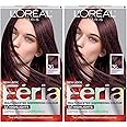 L'Oreal Paris Feria Multi-Faceted Shimmering Permanent Hair Color, Chocolate Cherry, Hair Dye Kit, Pack of 2