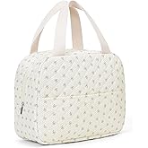BBIQI Cute Lunch Box for Women Quilted Lunch Bag Insulated Floral Lunch Bag for Work Office Picnic