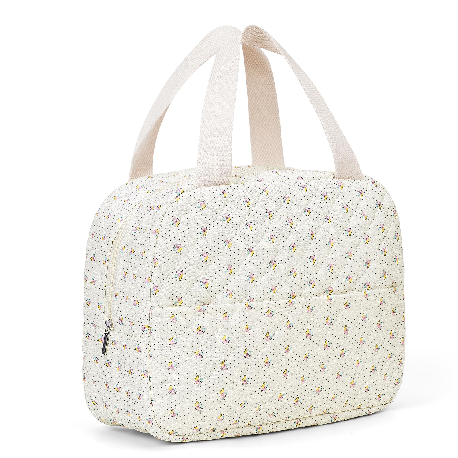 GSenhui Insulated Lunch Bag for Women Quilted Floral Lunch Box Girls Cute Lunch Cooler Bag Preppy Lunch Box Pack Lunch Bag for School Work