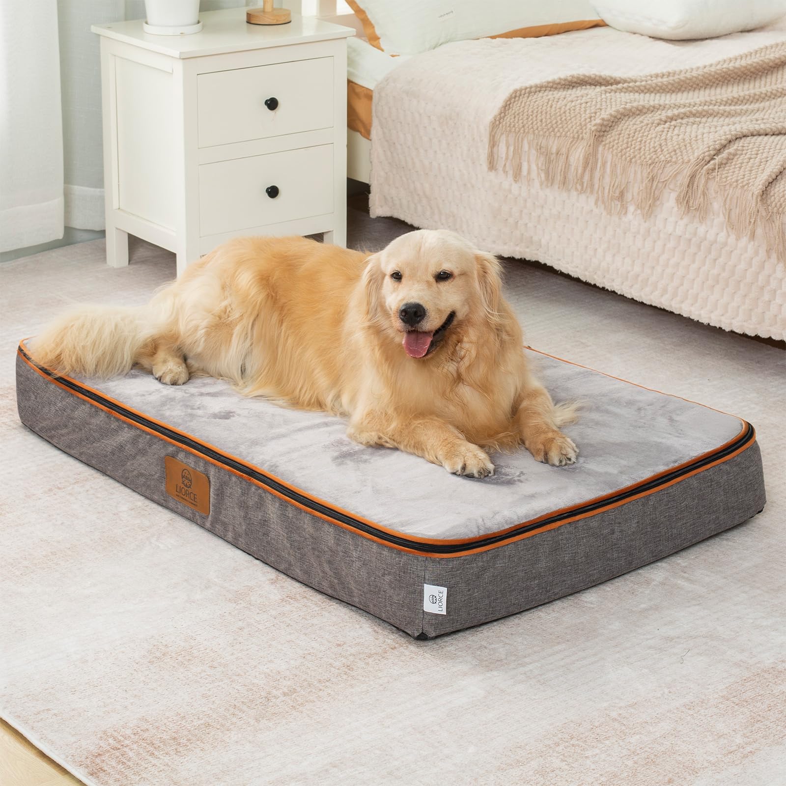 Photo 1 of *****SIMILAR**** NO RETURNS*** FINAL SALE**** LIORCE Orthopedic Memory Foam XXL Dog Bed - 6" Thick Beds for Extra Large Sized Dog - Waterproof Removable Washable Cover & Wrap-Around Zipper - Ultimate Comfort & Easy Maintenance, Light Grey