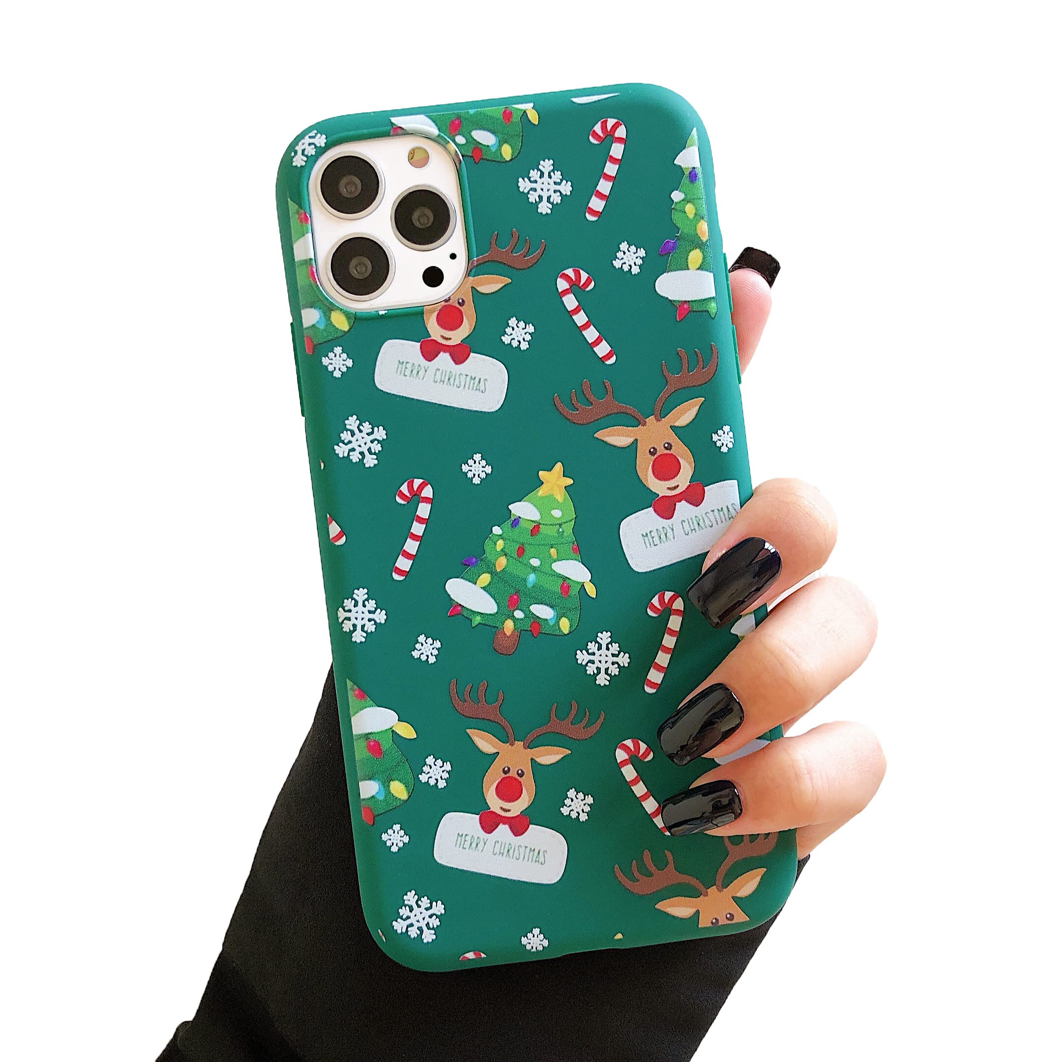 ZTOFERA TPU Case for iPhone 12 Pro Max 6.7 inch, Cute Christmas Design Soft Silicone Case, Slim Light-wight Protective Bumper Cover for iPhone 12 Pro Max (6.7") - Green