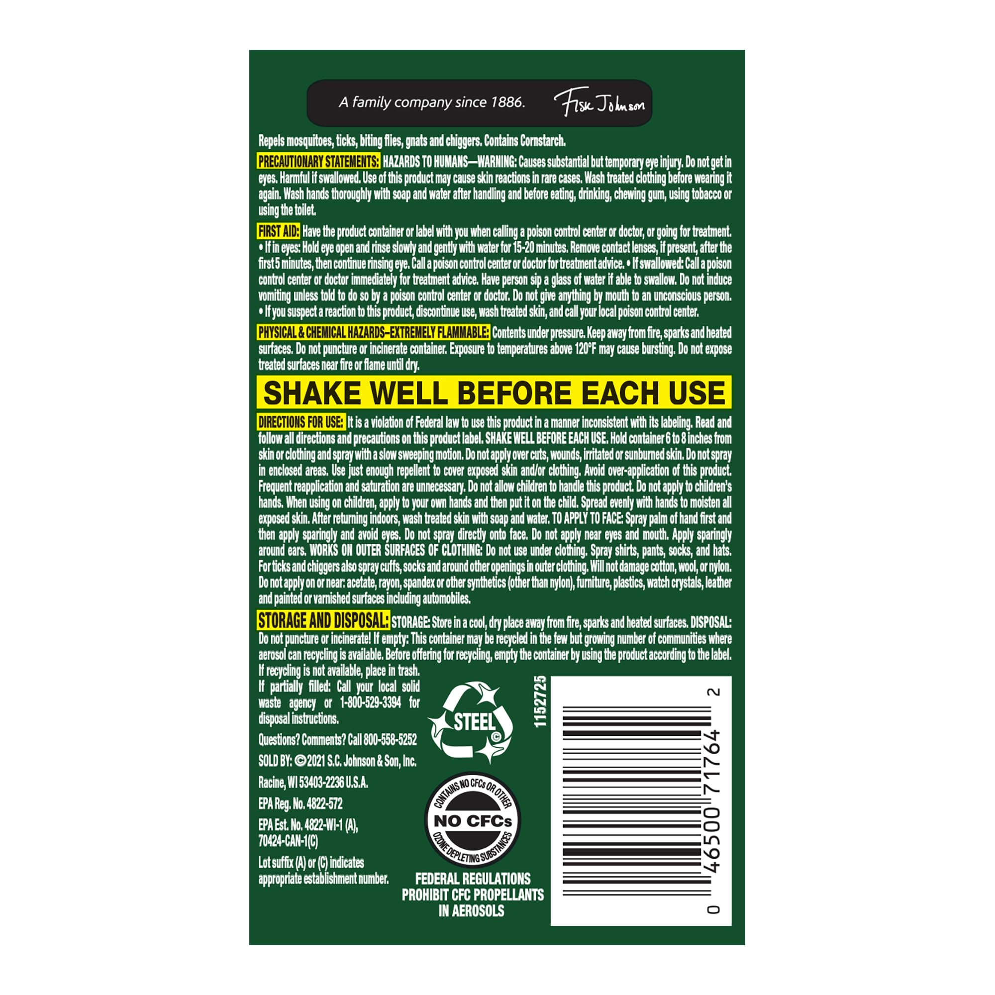 OFF! Deep Woods Insect Repellent Aerosol, Dry, Non-Greasy Formula, Bug Spray with Long Lasting Protection from Mosquitoes and Ticks, 4 oz