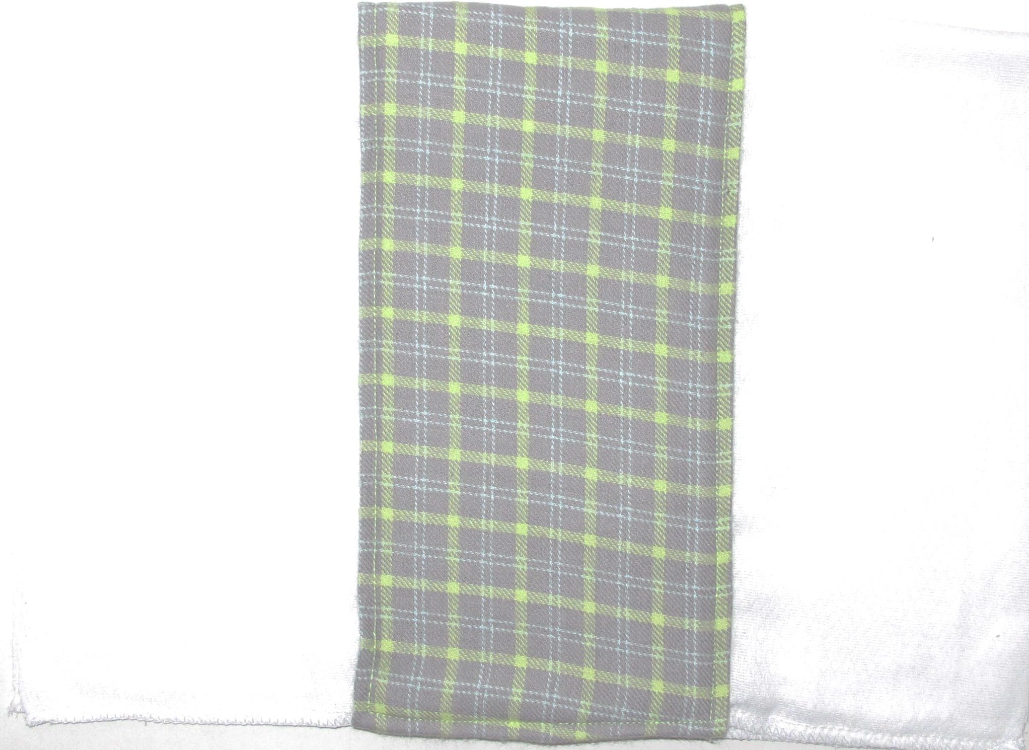 Baby Burp Diaper Cloth (flannel insert Gray Green Plaid) by Clean Kidz