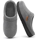 shoeslocker Mens Slippers Moccasin House Shoes Soft Memory Foam Slip-on Indoor/Outdoor