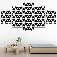 SIGNWIN 5 Panel Canvas Wall Art Modern Art Decorative Elements Fun Geometric Mixed Media Multicolor Patterns for Home Decorations Ready to Hang - 60