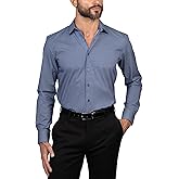 Vince Camuto Slim Fit Cotton Stretch Long Sleeve Dress Shirt for Men Spread Collar Shirts Mens Formal Premium Fabric