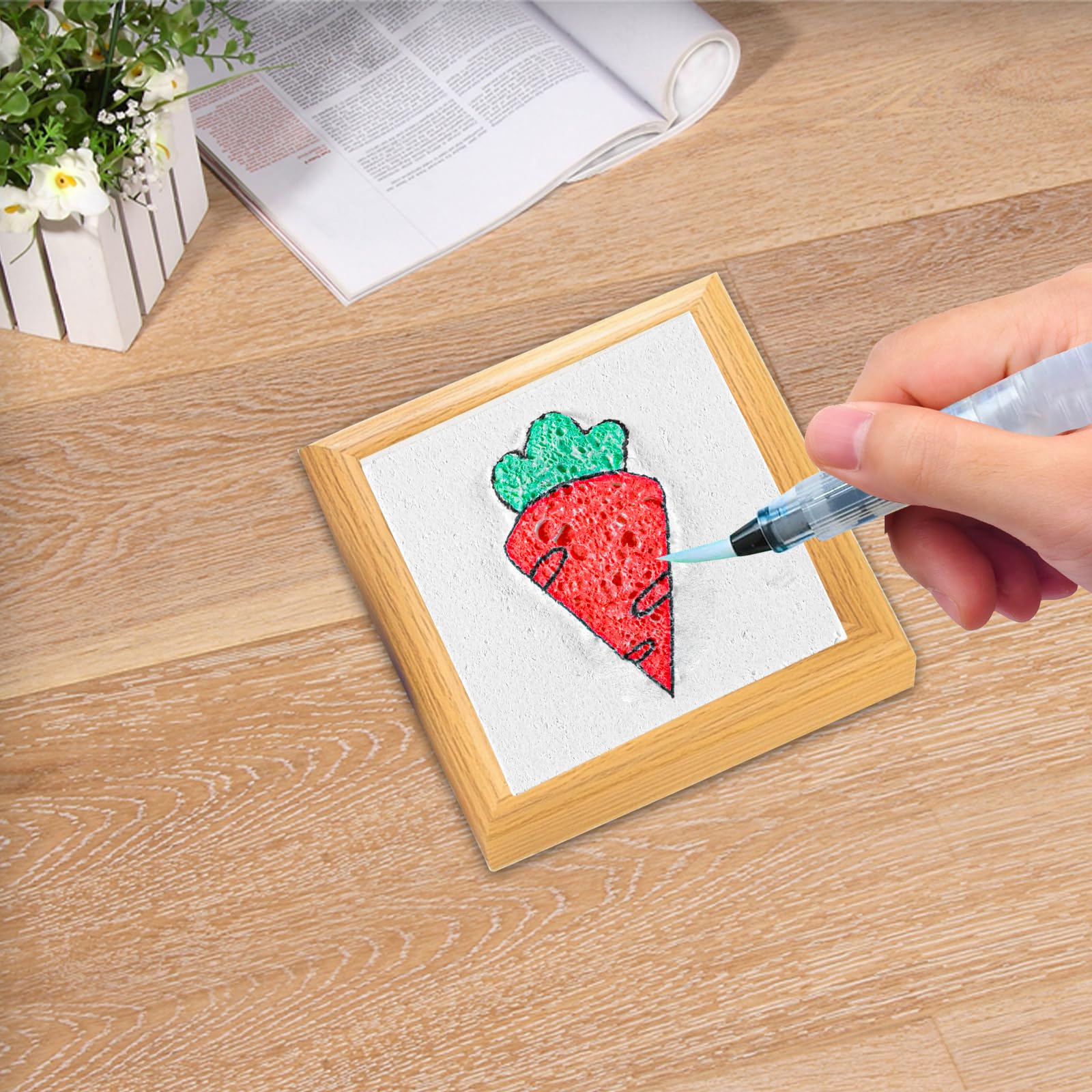 JHGCVX 20 Pcs Foam Texture Paper,Square & Round Foam Texture Blank Painting Paper,Coloring Puffy Texture Paper for Handmade Craft Supplies