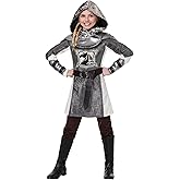 Medieval Knight Girl's Costume - Tunic, Armor, Hood, and Gauntlets with Belt