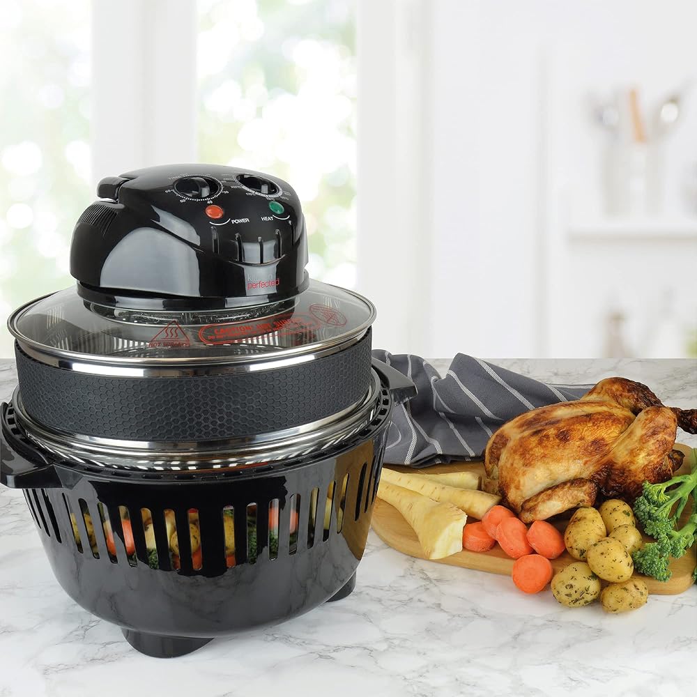 Kitchen Perfected 17Ltr Halogen Low Fat Oven Black E4702BK - Roast & Grill